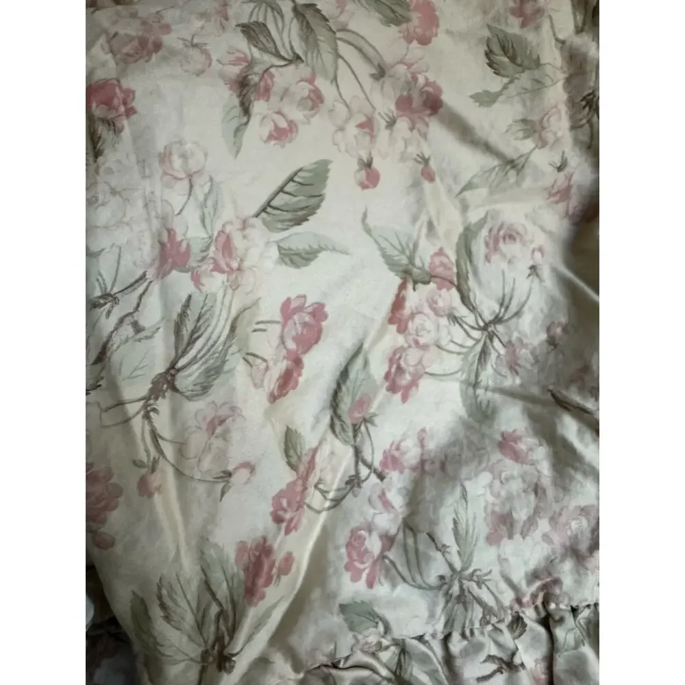 RALPH LAUREN Reine Floral Sateen king duvet cover+3 euro shams set 4 Ruffled